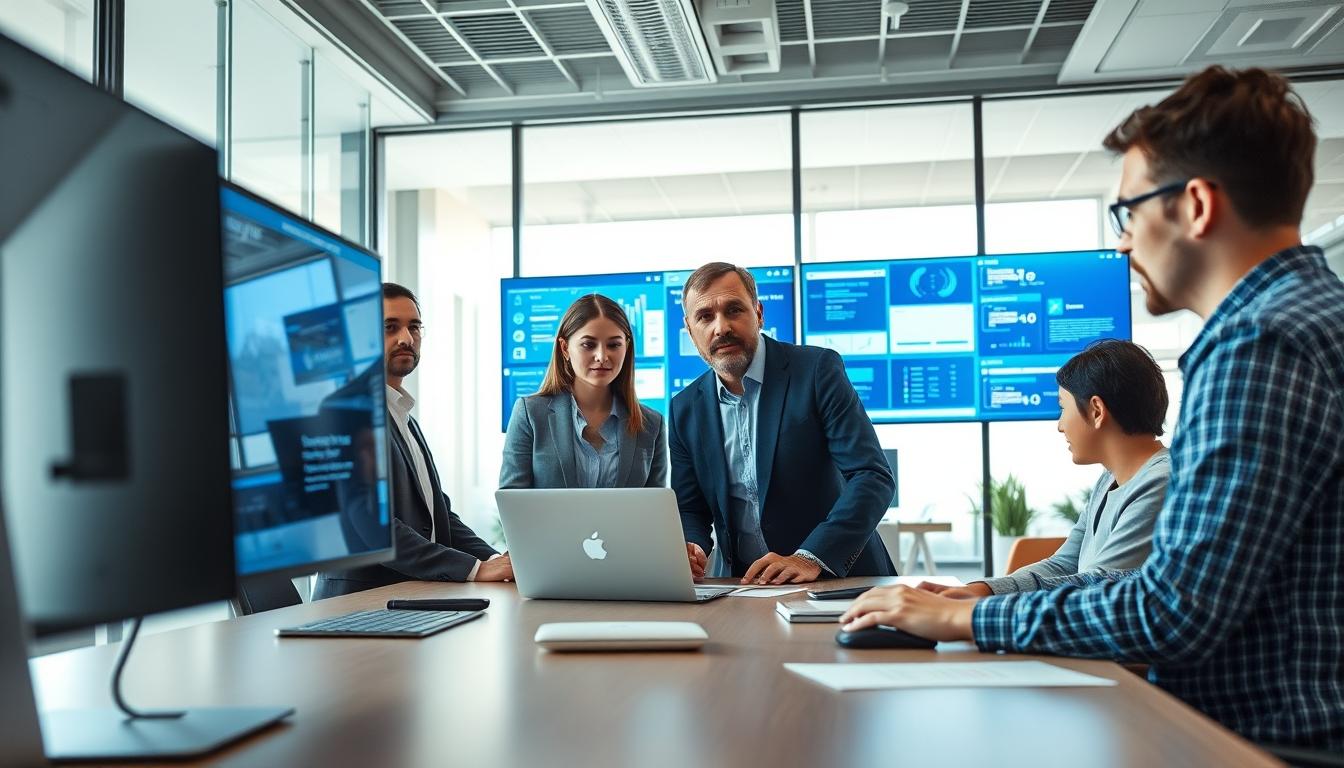 AI software company team and business technology strategy